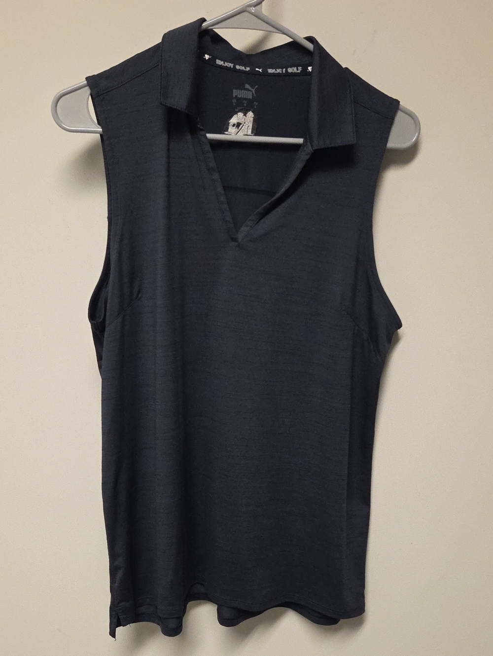 Puma Women's Sleeveless Golf Polo, Navy, Large
